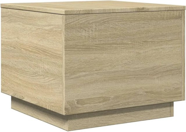 vidaXL Couchtisch mit LED-Leuchten in Sonoma-Eiche, modern und quadratisch, B/T/H: 50 x 50 x 40 cm - Bild 1