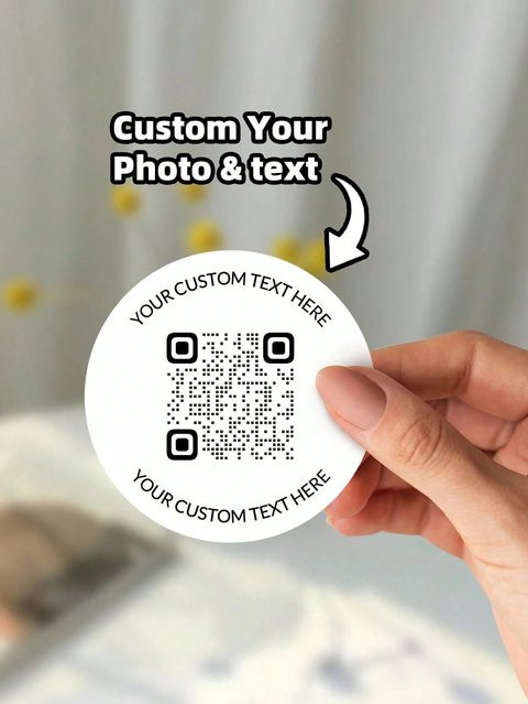 Personalisierte holografische Vinyl-Etiketten mit QR-Code als wasserfeste Aufkleber für dein Logo oder Text in Mehrfarben - Bild 1