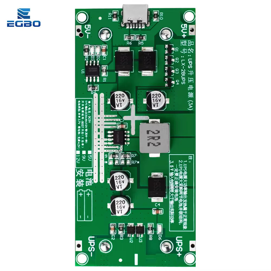 EGBO USB-C 15W 3A 18650 Lithium-Batterie-Ladegerät-Modul DC-DC Step-Up-Booster für Schnellladung und USV-Stromversorgung, 5V 9V 12V, Grün - Bild 3