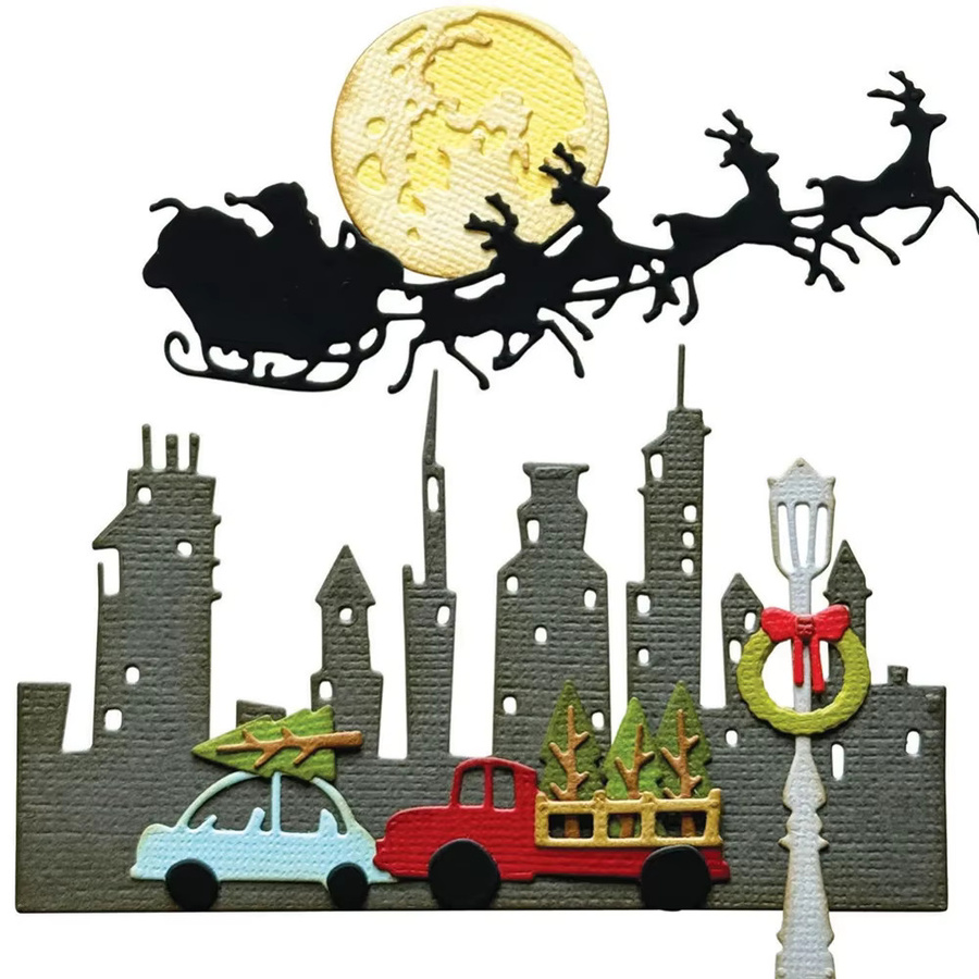 Metall Schneideform für Weihnachten Kranz Schneeflocke und Santa für DIY Scrapbooking und Handarbeit in Multicolour - Bild 2