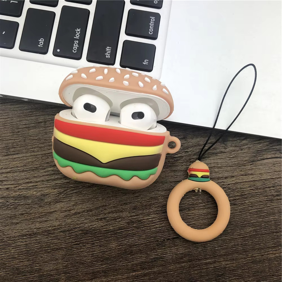 Silikon Schutzhülle im Hamburger Design für Apple AirPods und AirPods Pro, Mehrfarbig - Bild 3
