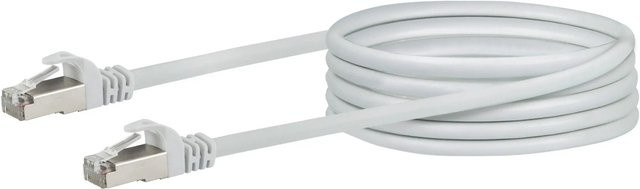 Schwaiger CAT 6 Netzwerkkabel Ethernet LAN RJ45 Stecker auf RJ45 Stecker, Weiß, 2,5 m - Bild 1