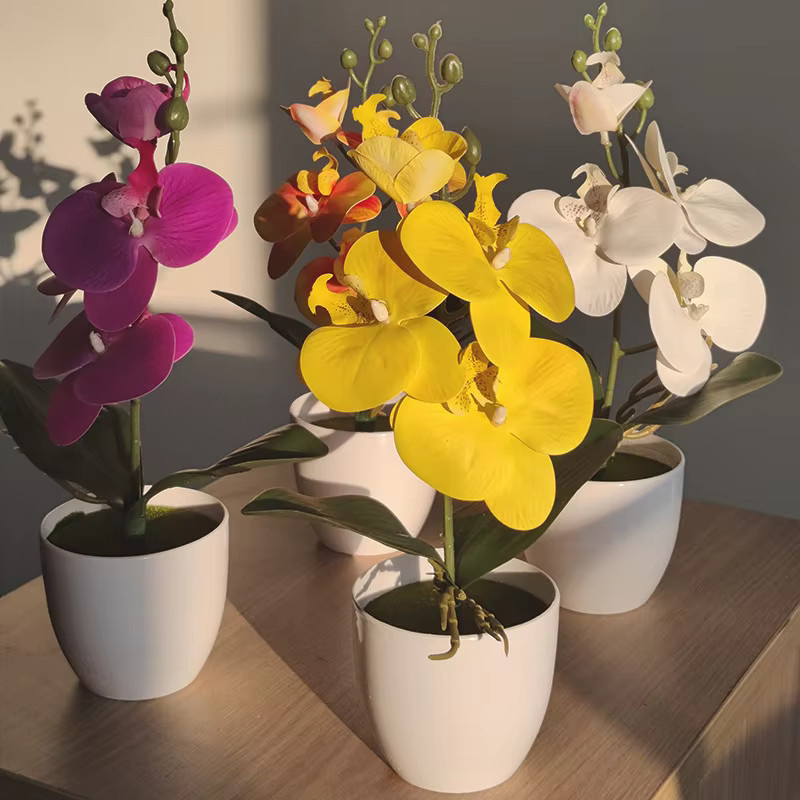 NANDI Kunstblume Orchidee mit Schmetterlings-Design für Tischdekoration und Heim- sowie Hochzeitsdekoration - Bild 1