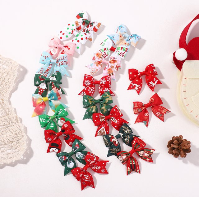 BABY BOWS Haar Clips, 10er Set, Weihnachten, Kinder - Bild 1