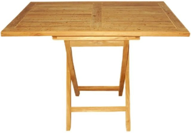 LEX Premium Teak Klapptisch Rechteckig für Garten und Terrasse, Braun, B: 110 cm, T: 70 cm, H: 75 cm - Bild 1