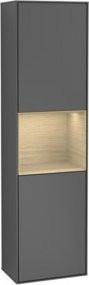 V&B Hochschrank Finion mit LED-Beleuchtung, Glastüren und Glasfachböden, B: 41,8 cm, H: 151,6 cm - Bild 1