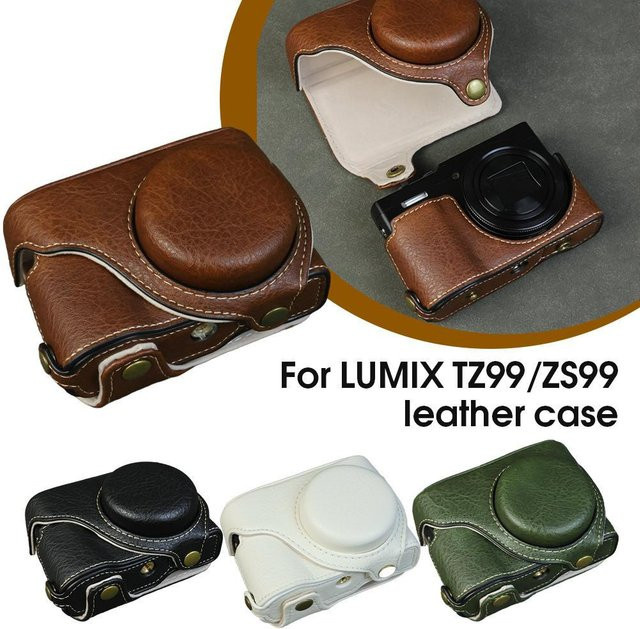 Panasonic Lumix TZ99/ZS99 Kamera Tasche aus PU Leder in Braun als halbe Abdeckung und Schutzhülle - Bild 1