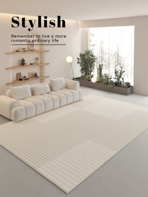 VIKAMA Französischer Teppich in Weiß, waschbarer antiker Luxus-Teppich für Wohnzimmer und Schlafzimmer - Bild 1