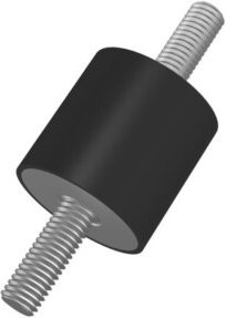 Elko Gummi-Metall-Puffer Typ A zylindrisch, Farbe Schwarz, Durchmesser: 20 mm, Höhe: 10 mm, Gewinde: M6x18, Material: Stahl und Gummi - Bild 1