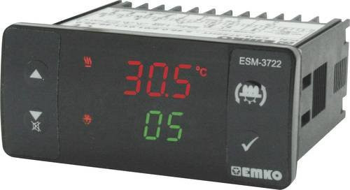 Emko Temperaturregler ESM-3722.5.6.6.0.2/01.01/1.6.6 mit SSR Relais 3 A, Schwarz, B: 76 mm, H: 65 mm, T: 35 mm - Bild 1