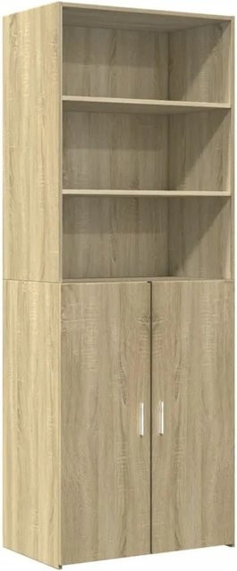 vidaXL Highboard Sonoma-Eiche modern mit Türen und offenen Regalen, Farbe Braun, B/T/H: 70 x 42,5 x 185 cm - Bild 1