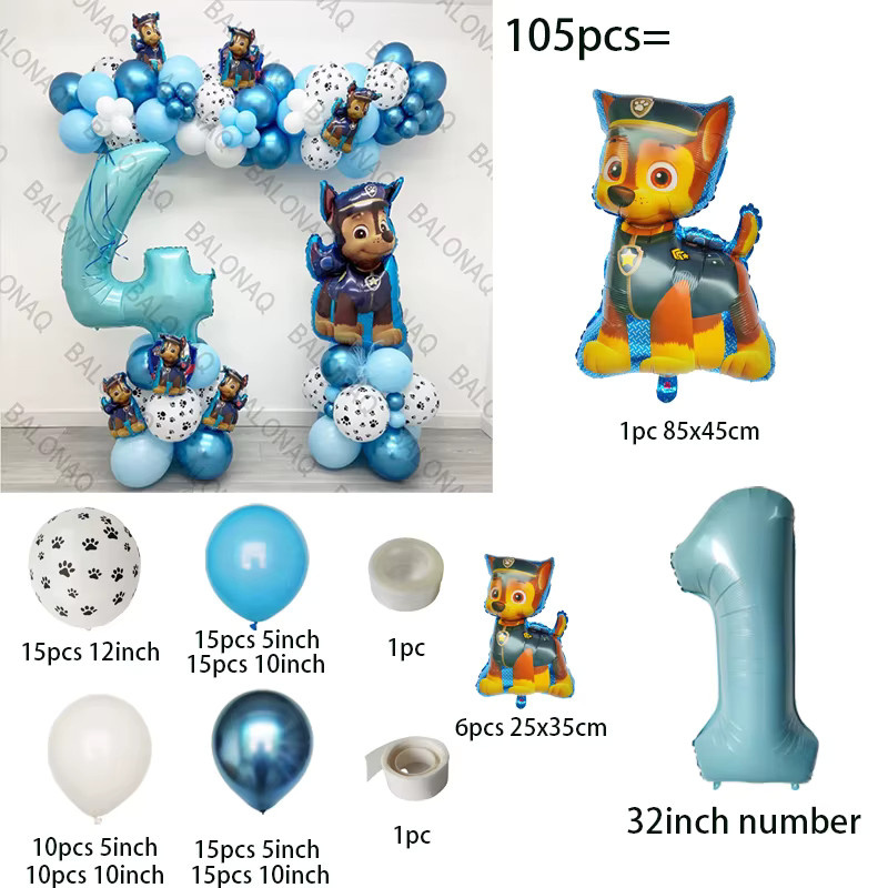 Paw Patrol Ballon Geburtstag Set, 105 Stück - Bild 2