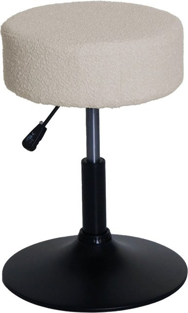 MCW Sitzhocker MCW-C22 höhenverstellbar und drehbar mit Bouclé-Stoffbezug in Creme-Weiß Durchmesser: 37 cm - Bild 2