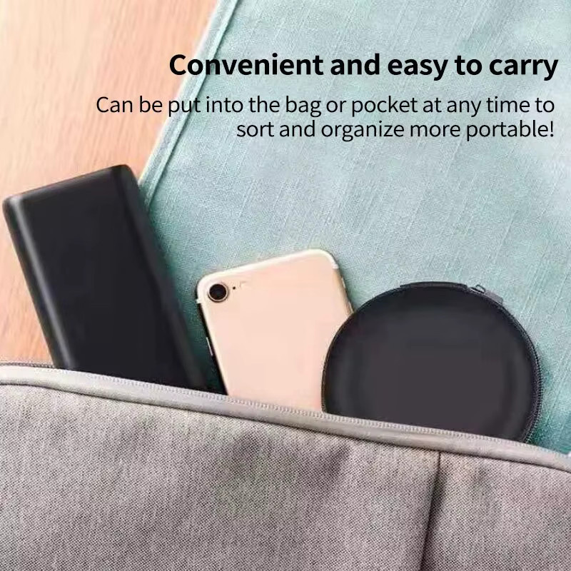 SEamopar Bluetooth-Kopfhörer-Etui in Schwarz, runde Harttasche mit Reißverschluss als stoßfeste Aufbewahrungstasche für dein Headset und Zubehör - Bild 4