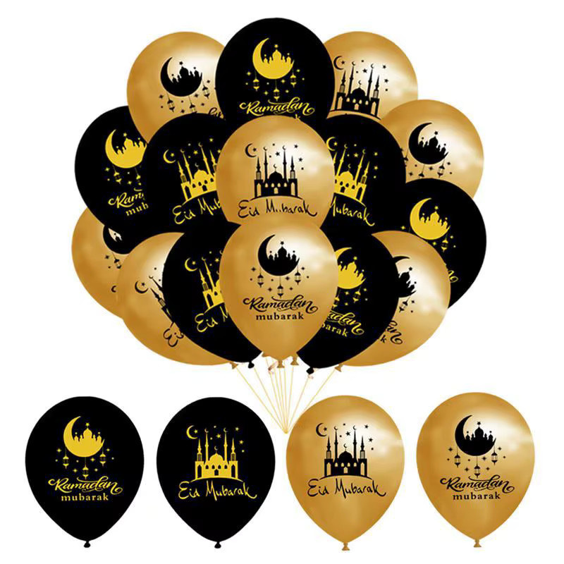 Alivparty Umrah Mubarak Ballon Set mit Mond und orientalischem Design für Ramadan und Eid Dekoration - Bild 1