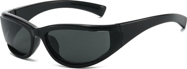 Sport-Sonnenbrille Unisex, Vollrand, Schwarz, Kunststoff - Bild 1