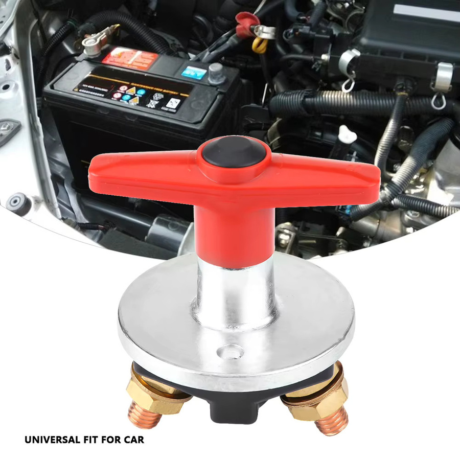 ESTINK Universal Batterie Trennschalter mit festem Schlüssel für 12V-60V Auto in Rot - Bild 4