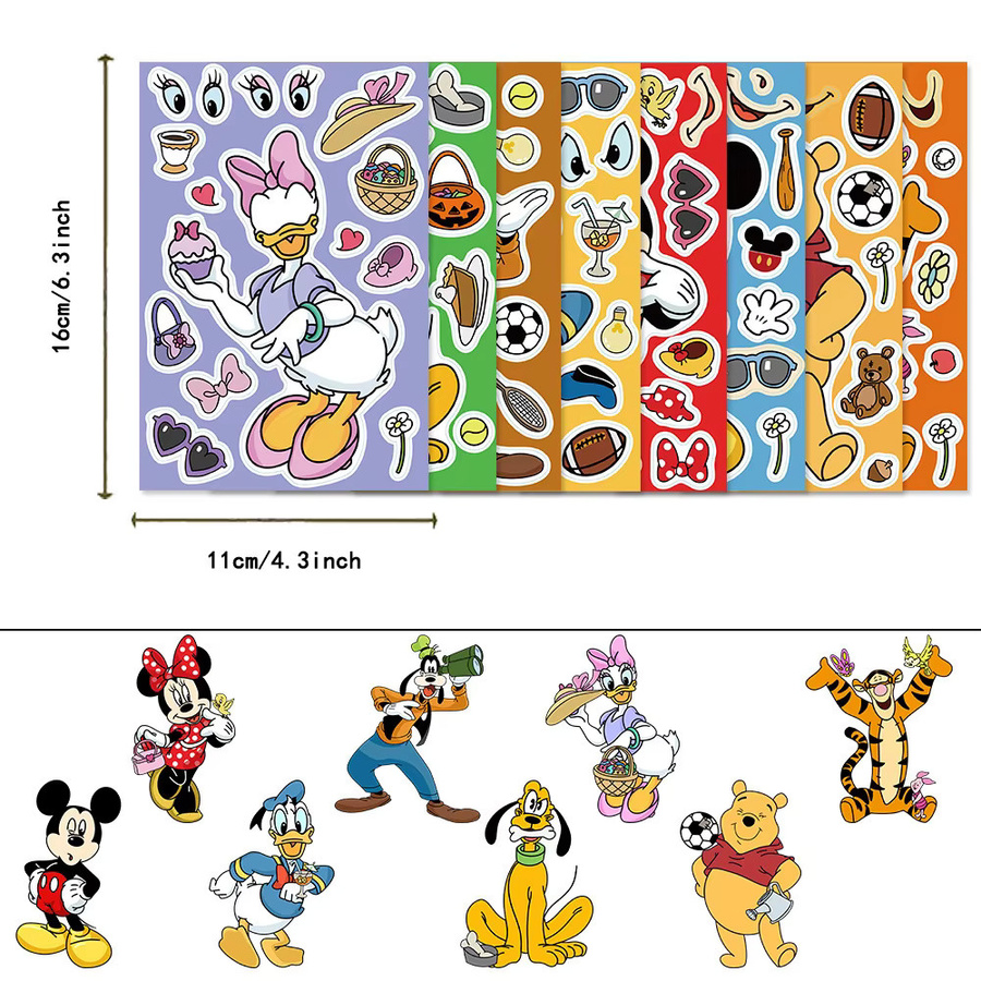Disney Mickey Minnie Make-a-Face Puzzle-Aufkleber, 16-teiliges Set - Bild 2