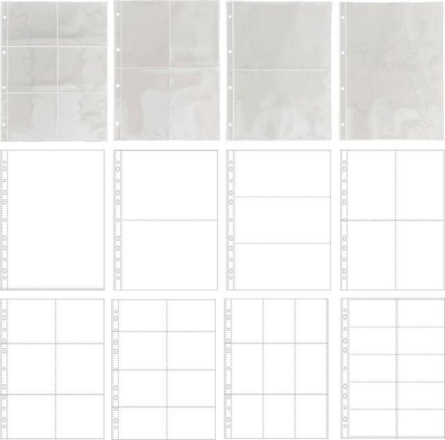 10 Stück transparente Nachfüllseiten für A4 Fotoalben und Ringbücher mit 4/11 Lochung für Fotos und Postkarten - Bild 1