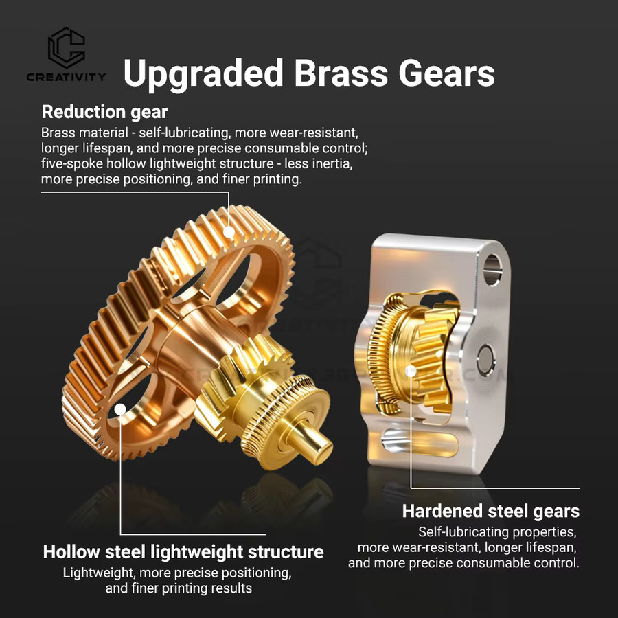Bambu Lab P2S Extruder-Getriebeset aus gehärtetem Stahl in Gold für FDM 3D-Druckköpfe - Bild 3