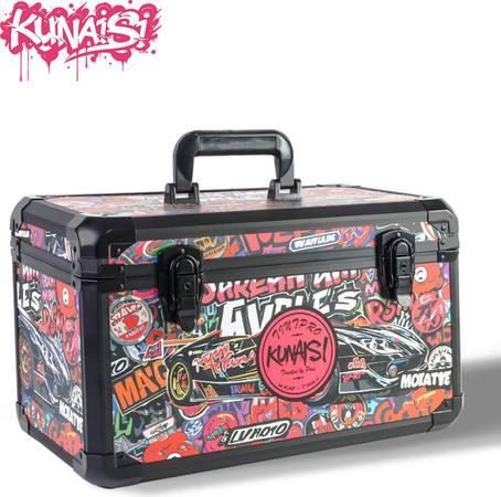 KUNAISI Graffiti Werkzeugkasten aus Aluminiumlegierung, doppelschichtig und multifunktional, B/T/H: 43 x 23 x 24,5 cm