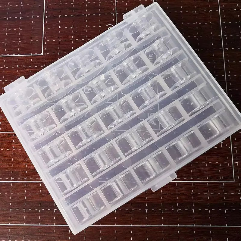 TYHS Craft 25-teiliges Nähspulen-Set aus transparentem Kunststoff inklusive Aufbewahrungsbox - Bild 3