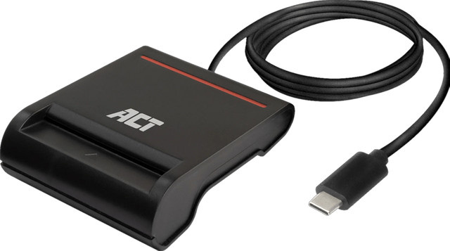 ACT AC6020 Smart-Card-Lesegerät für USB-C und USB-A in Schwarz - Bild 1