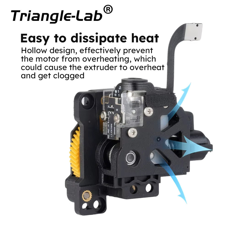 Trianglelab Extruder mit Filamentsensor für Bambu Lab P1S und P1P, gehärtete Stahl-Doppelzahnräder, schwarz - Bild 3