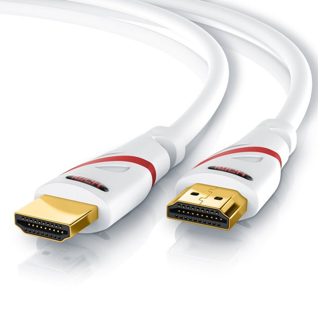 CSL HDMI 2.1 Kabel 8k Ultra HD mit Ethernet und ARC, Farbe: Weiß, Länge: 15 m - Bild 1