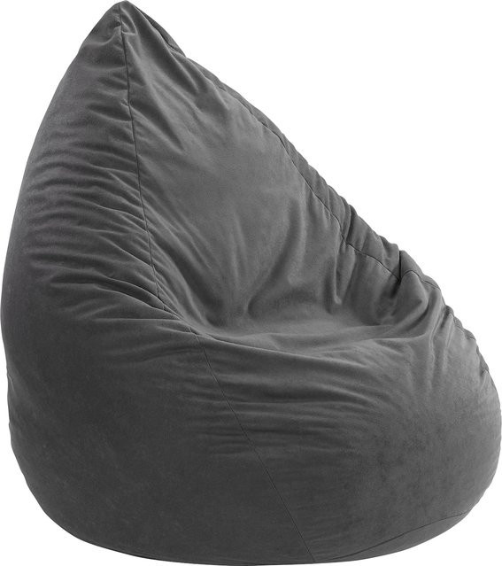 Linker Licardo Sitzsack Poly Noble in Grau mit Microfaser und Kunstleder, Höhe: 90 cm - Bild 1