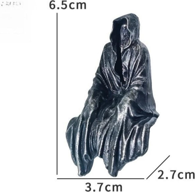 Gothic Kapuzenstatue von chenxiaogang in Schwarz, dekorative Harz-Figur für Schreibtisch und Garten - Bild 1