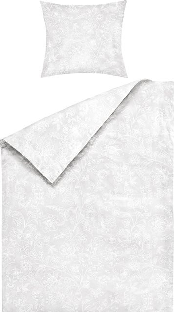Bettwäsche Natalia von casa NOVA aus Mako-Satin in Weiß, bestehend aus Bettbezug (Breite: 135 cm, Höhe: 200 cm) und Kissenbezug (Breite: 80 cm, Höhe: 80 cm) - Bild 1