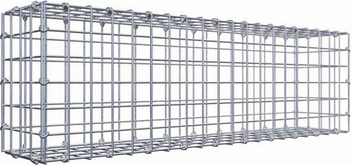 Gabiona Gabione aus Stahl mit C-Ring in Silbergrau, B/T/H: 100 x 30 x 20 cm, Maschenweite 5 x 5 cm - Bild 1
