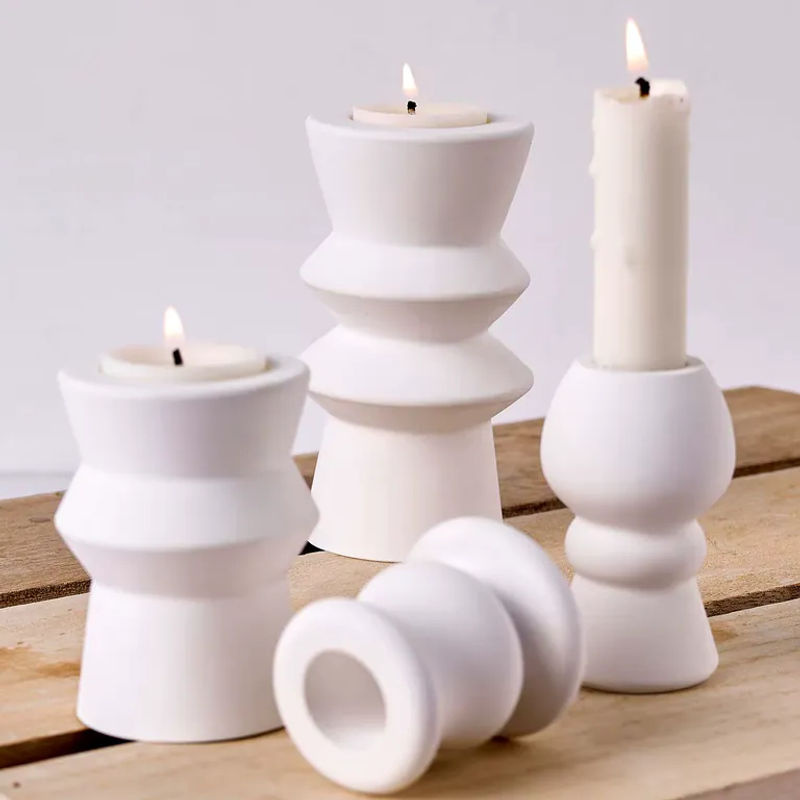 UDOCOOL Silikonform für römische Säulen Kerzenhalter im Nordic Stil zur DIY Herstellung von Duftkerzen in Weiß - Bild 3