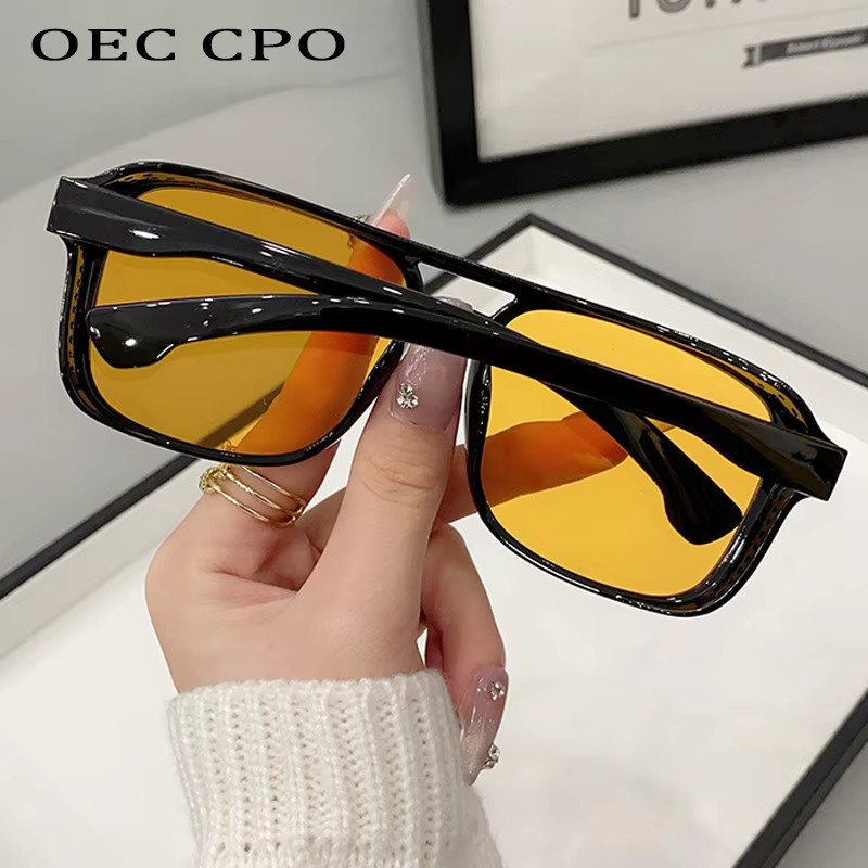 OEC CPO CPO Sonnenbrille, quadratisch, Vollrand, Kunststoff, Unisex, Orange, Gelb - Bild 2