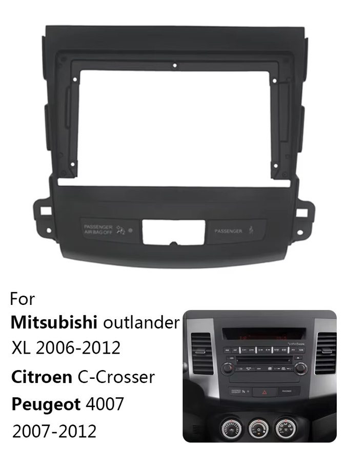 NHKUPOR 9-Zoll-Autoradio-Einbaurahmen-Kit für MITSUBISHI Outlander in Schwarz - Bild 3