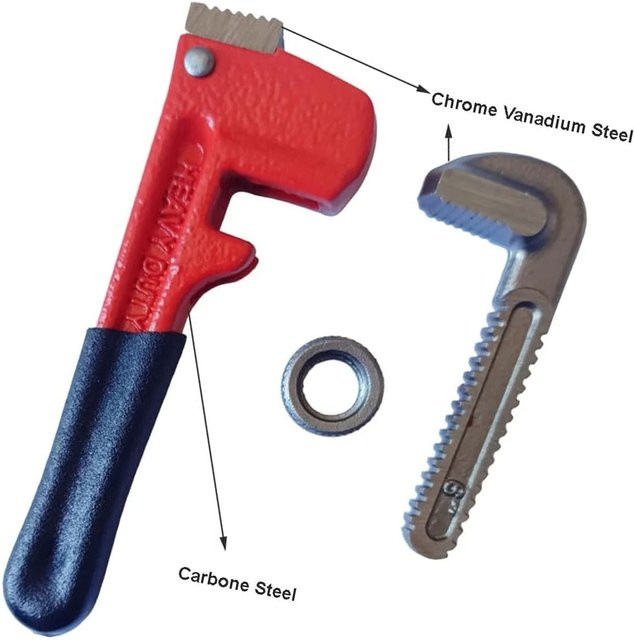 PINTUDY Hochleistungs-Rohrzange 6 Zoll aus Chrom-Vanadium mit schwimmendem Haken und I-Beam-Griff in Rot - Bild 1