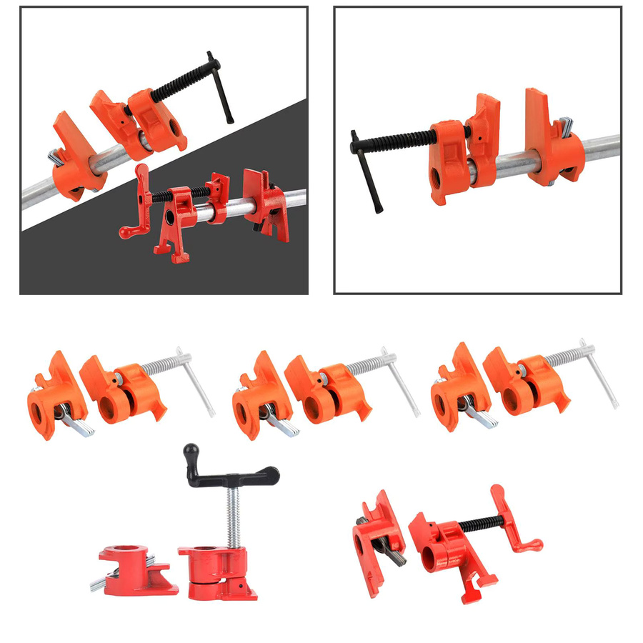 Metall Rohrklemmenset in Orange für Holzbearbeitung und DIY-Projekte - Bild 2