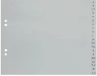 PLASTOREG A-Z Register DIN A4 halbe Höhe in Grau aus Kunststoff und Papier - Bild 1
