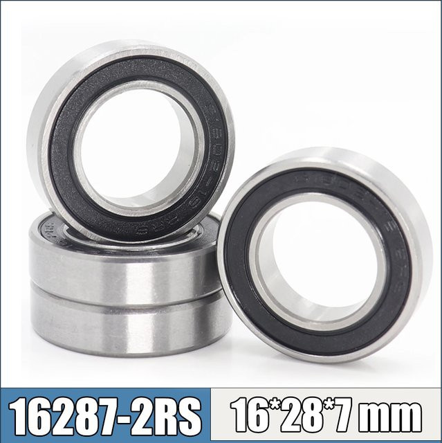 FUSHI 16287-2RS Kugellager, 4er-Set, silber, Durchmesser: 16 mm, Breite: 7 mm, Tiefe: 28 mm - Bild 1