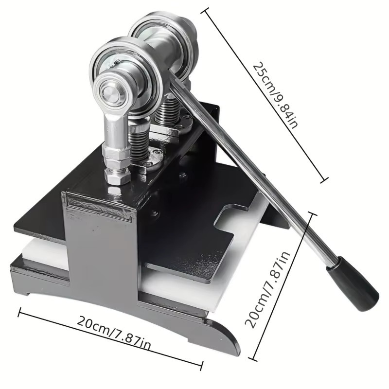 Manuelle Stanzmaschine aus Metall in Schwarz zum Schneiden und Stanzen von Leder- und Stoffproben, B/T/H: 25,0 x 20,0 x 20,0 cm - Bild 2