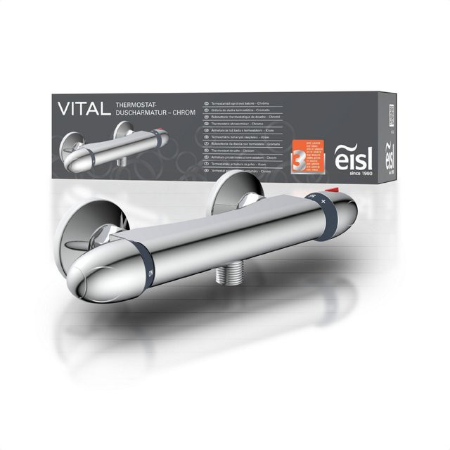 Eisl VITAL Thermostat Duscharmatur Chrom mit Safety-Stop, Wandmontage - Bild 2