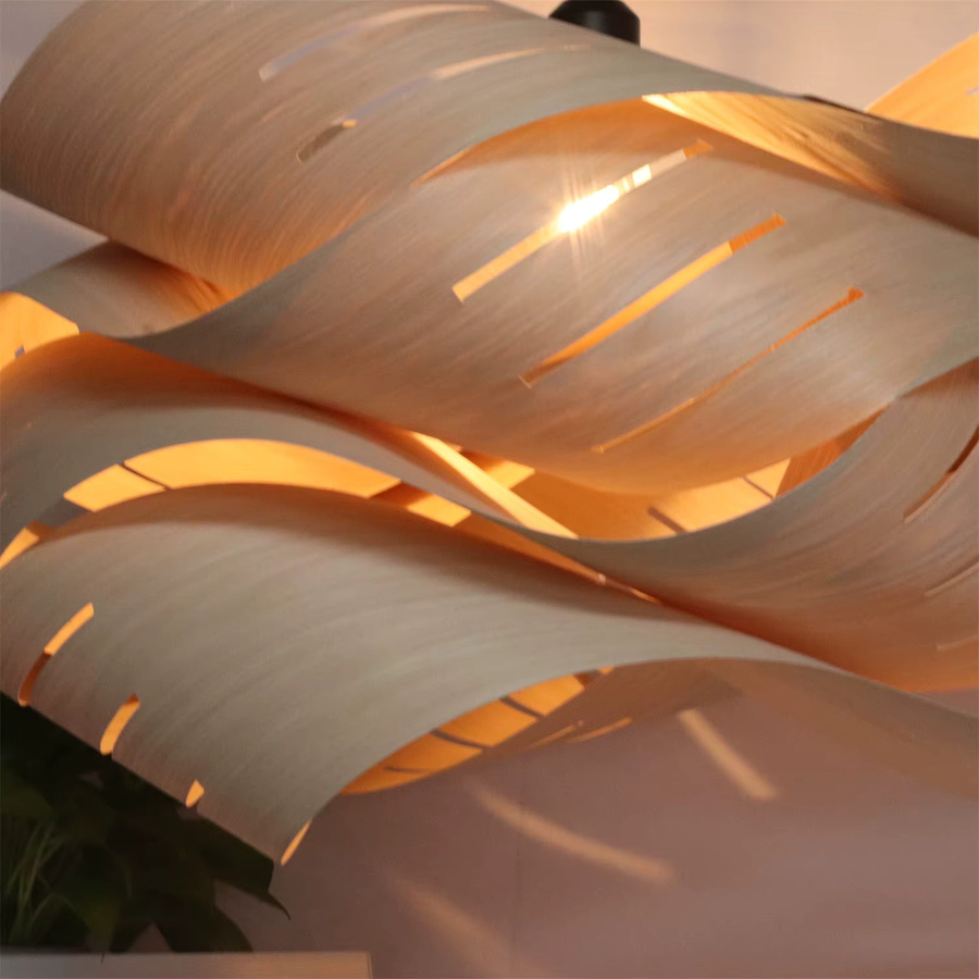 JOYINLED LED Holz-Pendelleuchte in Holzoptik mit kreativem Design für Wohnzimmer, Schlafzimmer und Arbeitszimmer - Bild 3