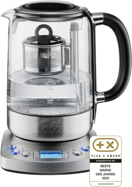 Solis Tee- und Wasserkocher mit integriertem Teesieb, Silber, 1,7 l, Warmhaltefunktion und Timer - Bild 1