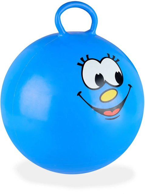 Relaxdays Hüpfball mit Griff Blau PVC - Bild 1