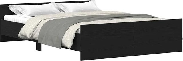vidaXL Bettgestell in Schwarz und Eichen-Optik ohne Matratze, B/T: 140 x 200 cm - Bild 1