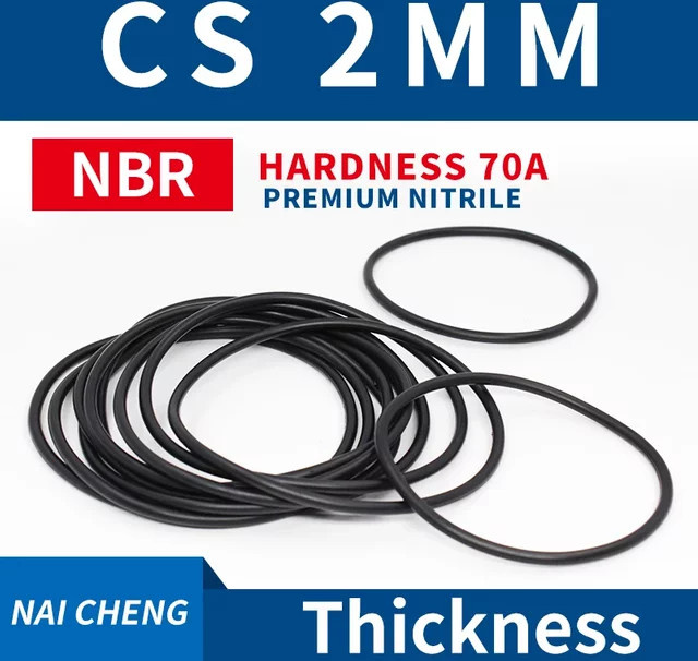 Schwarzer NBR 70A Nitrilkautschuk O-Ring Dichtungsring mit 2 mm Dicke - Bild 1