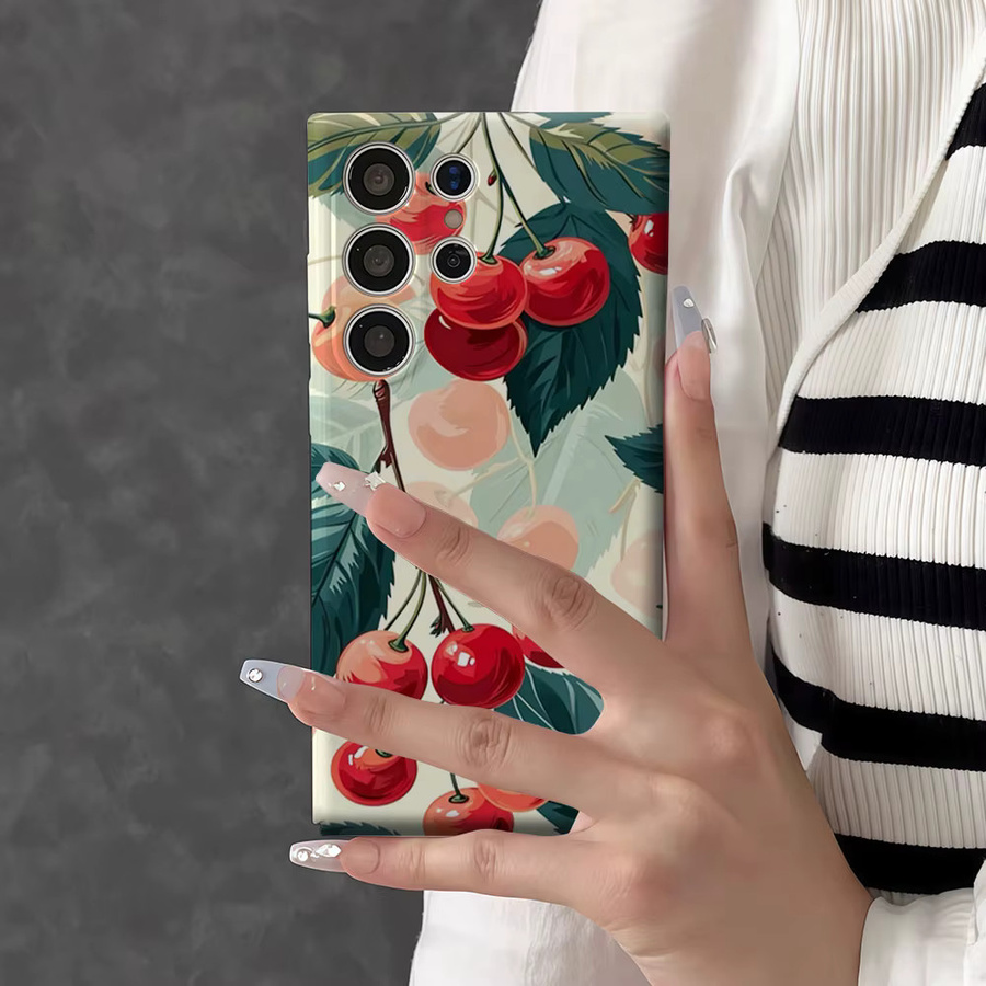 Aurbe Handyhülle für Samsung Galaxy S26 S25 S24 S23 Ultra Plus HD Hard Cherry Delight Doppelschicht-Filmhülle in Multicolour - Bild 6