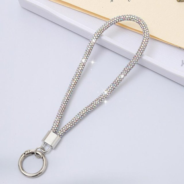 Nue Living Handy-Kristall-Handschlaufe mit Glitzer-Strass in Silber als Anti-Verlust-Lanyard und Schlüsselanhänger für dich - Bild 1