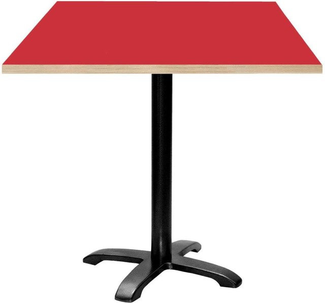 RestooTab Tisch Bazila quadratisch, rote Platte, schwarzes Gestell, B/T/H: 70 x 70 x 74 cm - Bild 1